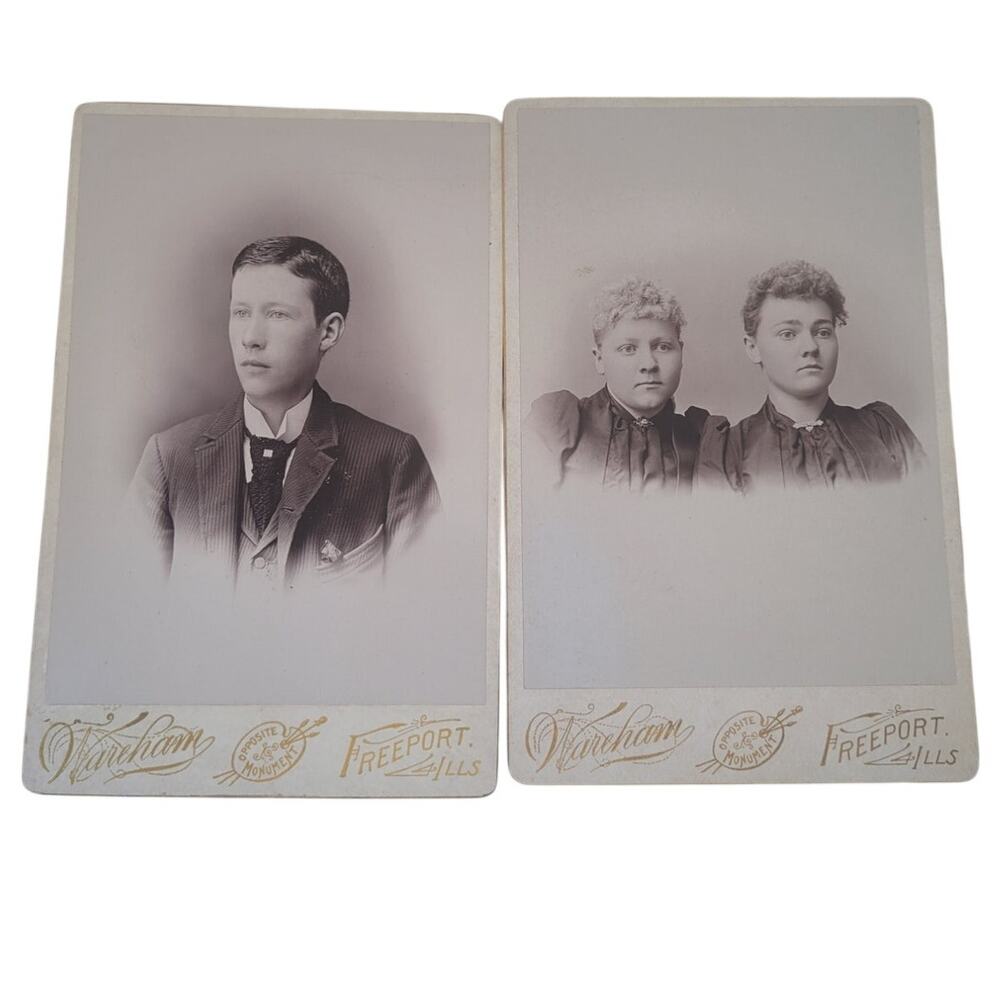 Antique Cabinet Card Photos Lot Illinois Victorian Ephemera Portraits